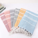 Coastal Comfort Naturally Soft Turkish Tasseled Towel for Beach Bath and Beyond