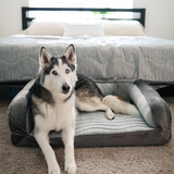 PupChill™ Cooling Bolster Dog Bed + Waterproof Blanket Bundle - Arctic Grey