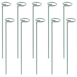 10Pcs 10in Plant Support Stakes Garden Flower Single Stem Support Stake Iron Plant Cage Support Ring For Tomatoes Orchid Lily Peony Rose Flower Amaryl