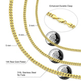 3mm Miami Cuban Link Chain in 14K Gold Necklaces 