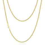 3mm Miami Cuban Link Chain in 14K Gold Necklaces 