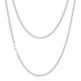 3mm Miami Cuban Link Chain in White Gold Necklaces 