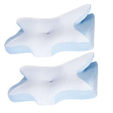 2Pcs Memory Foam Pillow Neck Support Pillow for Pain Relief Sleeping Ergonomic Contour Orthopedic Support Side Back Stomach Sleeper