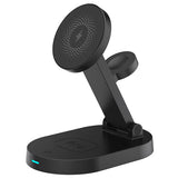 4 In 1 Magnetic Wireless Charging Station Dock Charger 15W Foldable Fast Charging Stand Fit for iPhone 13 12 Pro Pro Max Mini iWatch 7 6 5 4 3 2 1 Air