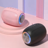 Oval Drum Bluetooth Speaker With LED Ring Light by VistaShops