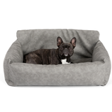 PupProtector™ Faux Leather Memory Foam Dog Car Bed - Slate Gray