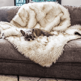 PupProtector™ Waterproof Throw Blanket - White with Brown Accents