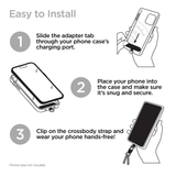 HyperGear TECHcessories Silver Chain with Black Vegan Leather Universal Crossbody Phone Strap