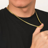 4mm Miami Cuban Link Chain in 14K Gold Necklaces 