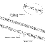 4mm Miami Cuban Link Chain in White Gold Necklaces 