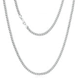 4mm Miami Cuban Link Chain in White Gold Necklaces 