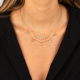 Diamond Dangling Bezel Necklace 14K by By Adina Eden