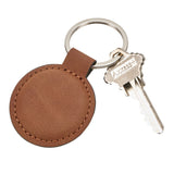 Leatherette Round Keychain, Caramel 1.875" by Creative Gifts