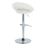 Posh - Contemporary Adjustable Barstool With Swivel With Rounded T Footrest (Set of 2) by Couch.com