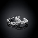 Love at First Sight 18 Kt Gold Plated 925 Sterling Silver Polished and Rose Gold Plated Cross Link Cable Earrings