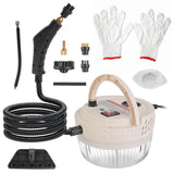 2500W Handheld High Temperature and Pressure Steamer Cleaner with 1400ML Tank 9 Accessories 6 Steam Levels for Dirt Grease Grout Tile Floor Couch Car