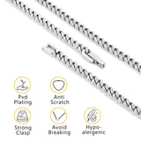 5mm Miami Cuban Link Chain in White Gold Necklaces 