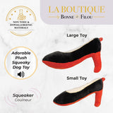 Red Heel Squeaky Dog Shoe Toy by Bonne et Filou