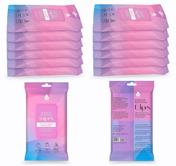 Makeup Removal Wipes 12 Pack (720 Wipes Total) – Ultra-Soft Facial Cleansing Towelettes Dissolve All Traces of Dirt, Oil & Makeup – Gentle Enough for Contact Lens Wearers, Safe for Eye by Pursonic