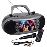 Naxa 7” Bluetooth TV DVD Boombox with Mic Grey - Refurbished