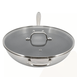 Better Chef 12.5-Inch 3-Ply Stainless Steel Nonstick Wok with Lid