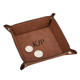 Leatherette Snap Tray, Caramel 5" by Creative Gifts
