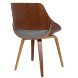 Fabrizzi - Mid-Century Modern Dining / Chair (Set of 2) - Walnut / Gray by Couch.com