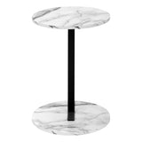 Accent Table, Side, Round, Contemporary And Modern - White / Black by Couch.com
