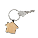 Bamboo House Keychain with Metal Trim by Creative Gifts