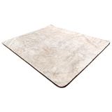 PupProtector™ Short Fur Waterproof Throw Blanket - White with Brown Accents