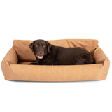 PupProtector™ Faux Leather Memory Foam Dog Car Bed - Camel