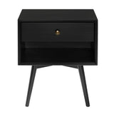 Mid-Century Modern Single Drawer Solid Wood Nightstand by Couch.com