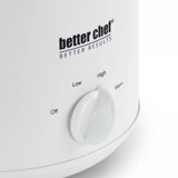 Better Chef 3-Quart Round Slow Cooker with Removable White Crock