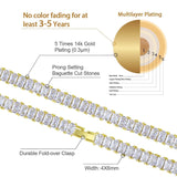 6mm Baguette Cut CZ Diamond Tennis Chain in 14K Gold 