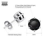 6mm Black Diamond Round Stud Earrings in White Gold 