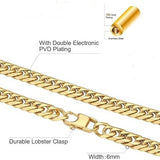 6mm Miami Cuban Link Chain in 18K Gold - 6-Side Cut Necklaces 