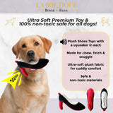 Red Heel Squeaky Dog Shoe Toy by Bonne et Filou