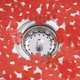 iDesign Blumz Floral Red Flexible Plastic Large Sink Protector Mat 12.5in x 16in