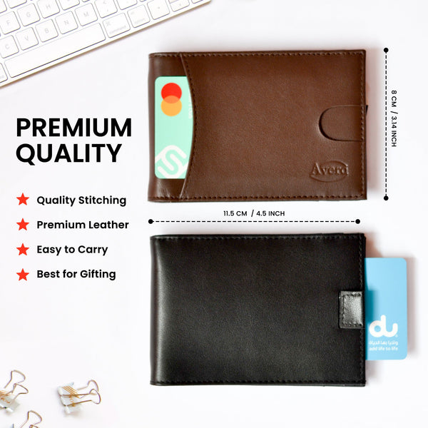 Avera Men's Wallet Genuine Leather Slim RFID Blocking Bifold Wallet With Money Clip Christmas Gift