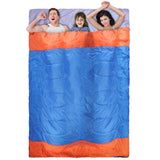 3 People Sleeping Bag for Adult Kids Lightweight Water Resistant Camping Cotton Liner Cold Warm Weather Indoor Outdoor Use 3 Season with Sack for Spri