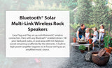 SoundPro 1-Pair Bluetooth Multi-Link Solar Rechargeable Wireless Rock Speakers