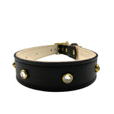 Plain Leather Dog Collar by Bonne et Filou