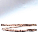 8 Gauge Handmade Hammer Textured Sculpted Full Overlap Copper Bangle