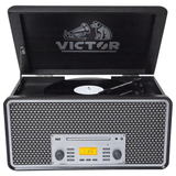Victor Monument 8-in-1 Wood Music Center Graphite - Refurbished