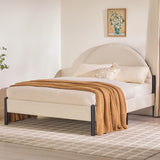 Bed Modern Upholstered Curved Headboard by Couch.com