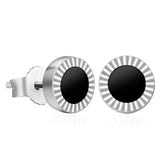 8mm Black Diamond Agate Round Stud Earrings in 925 Sterling Silver by Bling Proud | Urban Jewelry Online Store