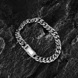 8mm Miami Cuban Link Bracelet White Gold Plated 
