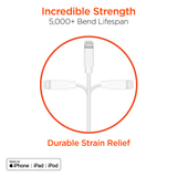 HyperGear USB to MFi Lightning Rounded Cable 3ft Bulk 200pc Pack