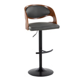 Pino - Mid Century Modern Adjustable Barstool With Swivel With Rounded T Footrest (Set of 2) by Couch.com