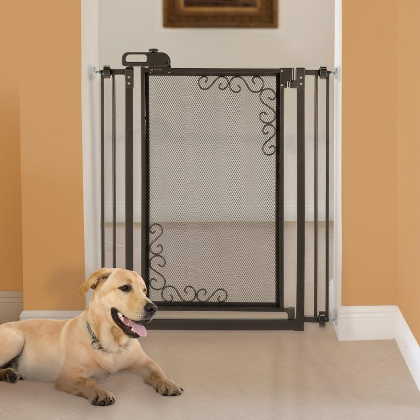 Tall One-Touch Metal Mesh Pet Gate